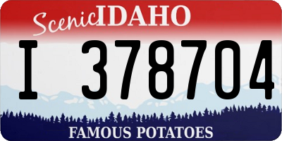 ID license plate I378704