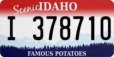 ID license plate I378710