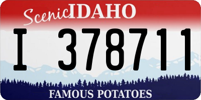 ID license plate I378711