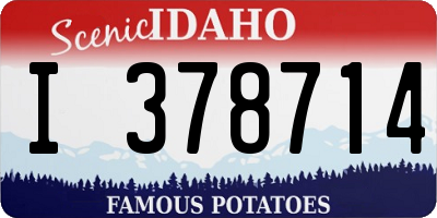 ID license plate I378714
