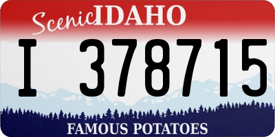 ID license plate I378715