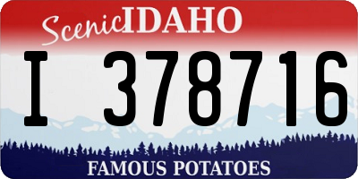 ID license plate I378716