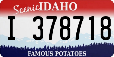 ID license plate I378718