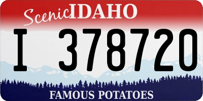 ID license plate I378720
