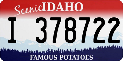 ID license plate I378722