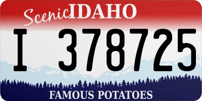 ID license plate I378725