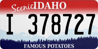 ID license plate I378727