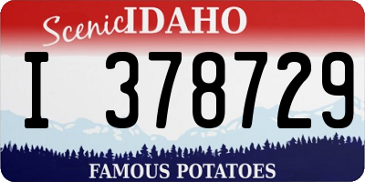 ID license plate I378729