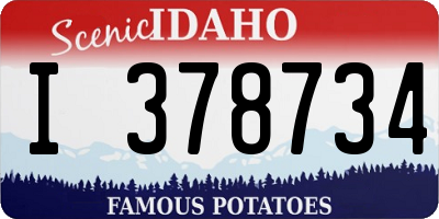 ID license plate I378734