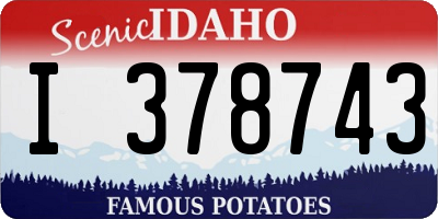 ID license plate I378743