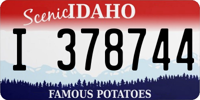 ID license plate I378744