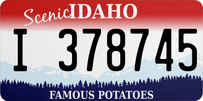 ID license plate I378745