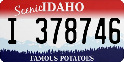 ID license plate I378746