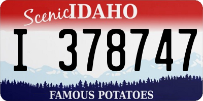 ID license plate I378747