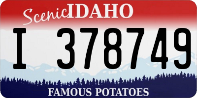 ID license plate I378749