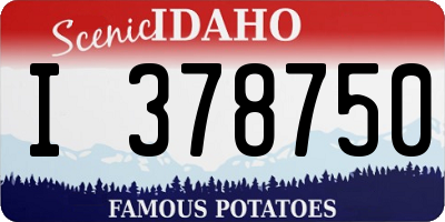 ID license plate I378750