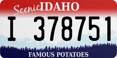 ID license plate I378751