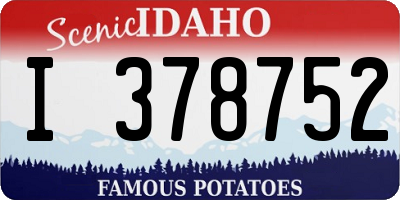ID license plate I378752