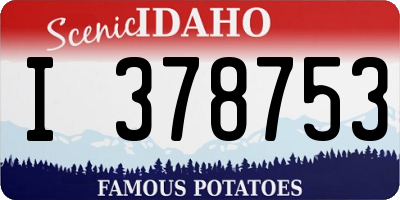 ID license plate I378753