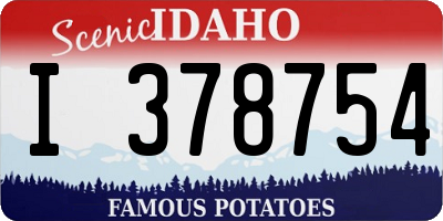ID license plate I378754