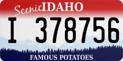 ID license plate I378756