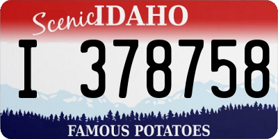 ID license plate I378758