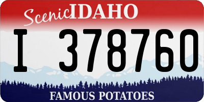 ID license plate I378760