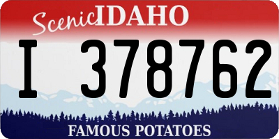 ID license plate I378762