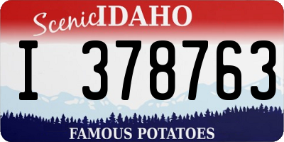 ID license plate I378763