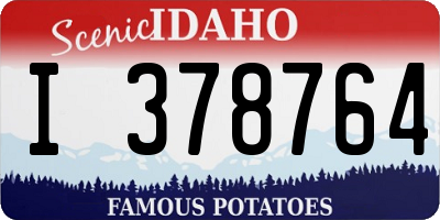 ID license plate I378764