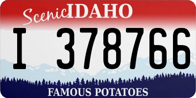 ID license plate I378766