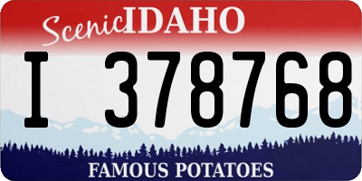 ID license plate I378768
