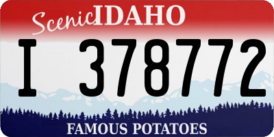ID license plate I378772