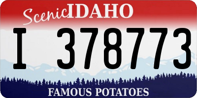ID license plate I378773