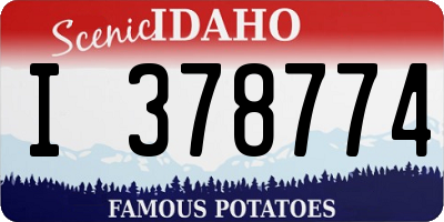 ID license plate I378774