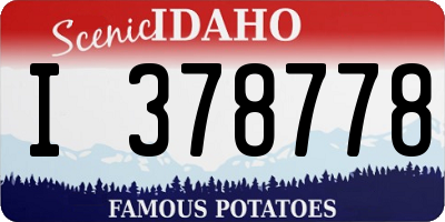 ID license plate I378778