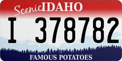 ID license plate I378782