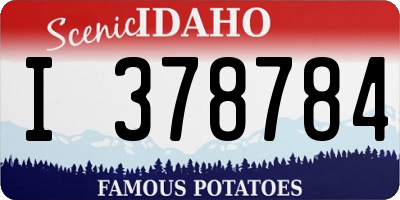 ID license plate I378784