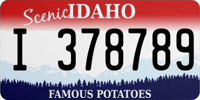 ID license plate I378789