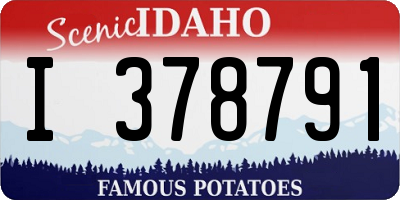 ID license plate I378791