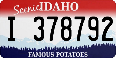 ID license plate I378792