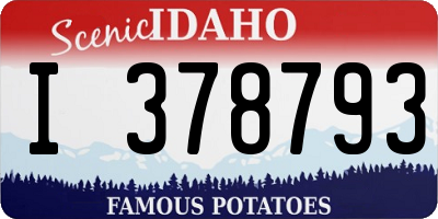 ID license plate I378793