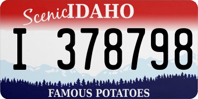 ID license plate I378798
