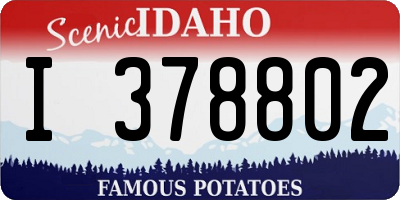 ID license plate I378802