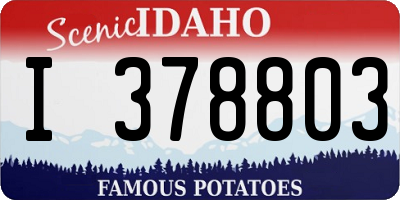 ID license plate I378803