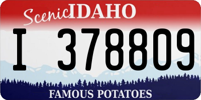 ID license plate I378809