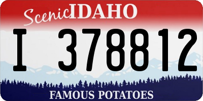 ID license plate I378812