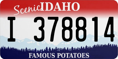 ID license plate I378814