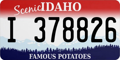 ID license plate I378826