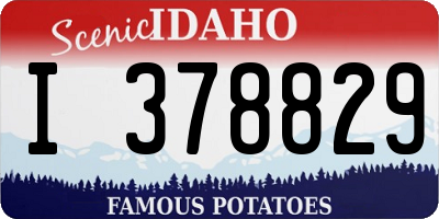 ID license plate I378829